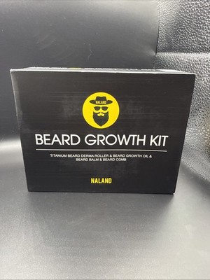 Beard Growth Kit - Derma Roller for Beard Growth, Serum Oil, Wood Comb, Balm