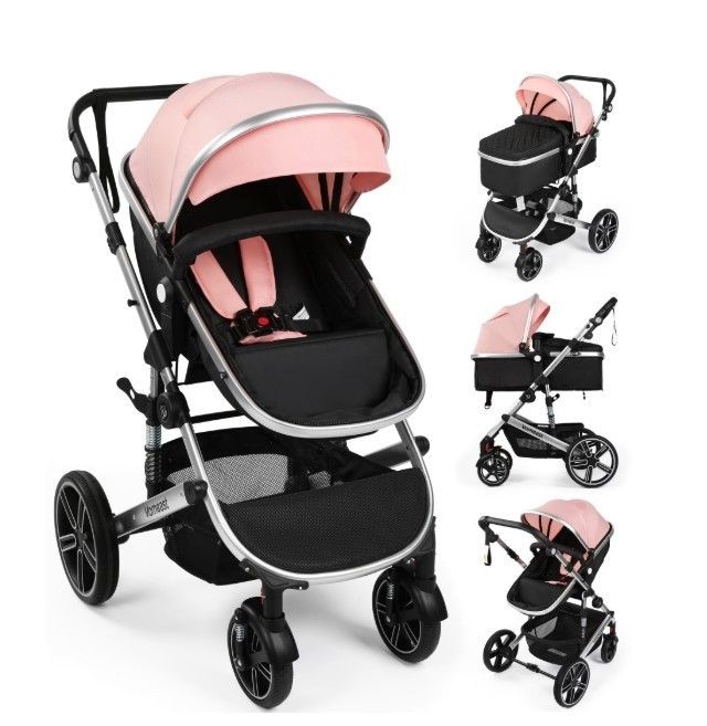 Coche Para Bebes Cochecito Para Ninas Convertible Reversible Bassinet Pram Rosa
