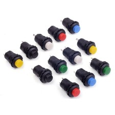 12Pcs 12mm Metal Self-Locking Push Button Switches for Automotive Customization