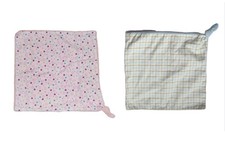 STEIFF 2 x Tuch : 1 x rosa lila + 1 x blau Schmusetuch Kuscheltuch Schnuffeltuch