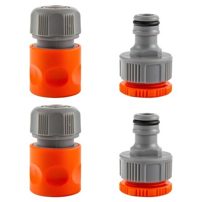 4 Piece Quick Connect Hose Fittings 1/2 Inch &3/4 Inch ABS Hose Connector Gar...