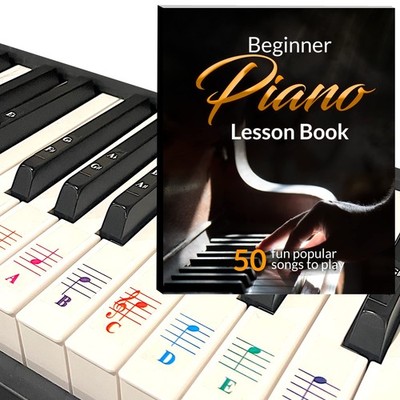Klavierunterrichtsbuch für Anfänger, 50 erstaunliche und beliebte Songs, farb...
