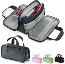 Large Pencil Case, Big Capacity Pencil Pouch Pen Bag with 3 Compartment