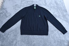 L.L Bean  Men's M Navy Blue 1/4 Zip Sweater 100 Cotton New With Tags - NWTS