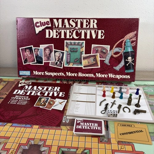 1988 CLUE MASTER DETECTIVE Parker Brothers Original Edition Vintage COMPLETE!