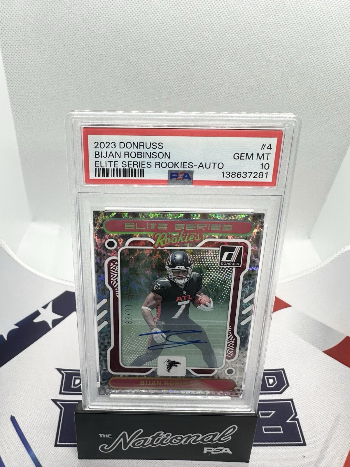 2023 Donruss BIJAN ROBINSON #4 Elite Series Rookies AUTO /99 PSA 10 RC FALCONS