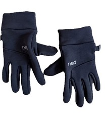 Head Black Unisex Kids Medium Silicone Palm Touchscreen Compatible Fleece Gloves