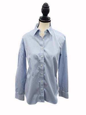 Lands' End Women's Blue Long-Sleeve Button Up Size 10 #893