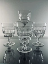 Cut Glass Water Goblets Mystery Maker 4 PCS 19th Century