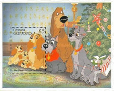 Disney 1988 Grenada Grenadines - The Lady & the Tramp Miniature Sheet - MNH
