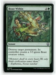 Beast Within 223 Uncommon Commander: Modern Horizons 3 Magic: The Gathering NM