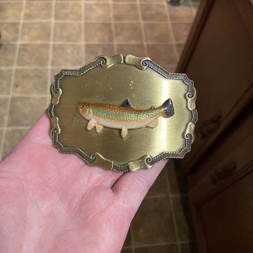 1981 Rainbow Trout Belt Buckle Raintree Gem