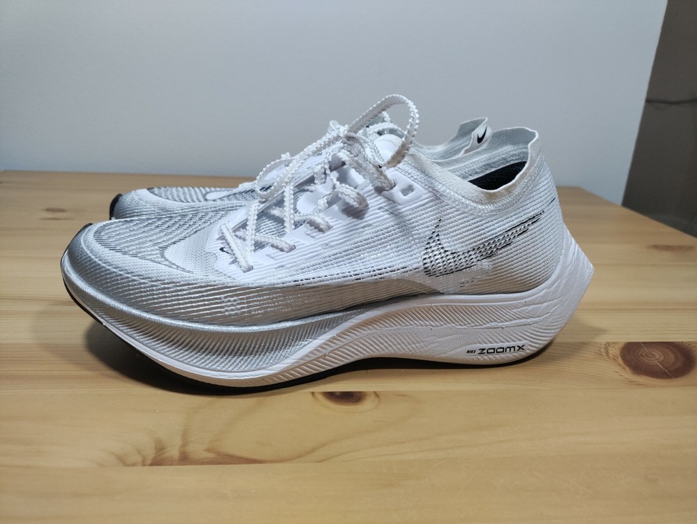 Nike Women's ZoomX Vaporfly NEXT% 2 Running Shoes Size 7.5 White Metallic Silver CU4123-100