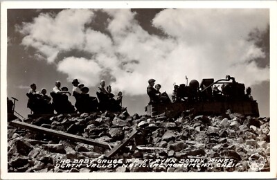 Postcard CA Death Valley Nat'l Monument-Baby Gauge RR @ Ryan Borax Mine RPPC  Ab
