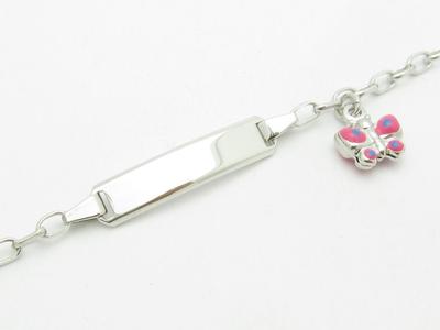Platino Plata de Ley .925 Bebé/Niño Identificación Pulsera Id Libre Grabado