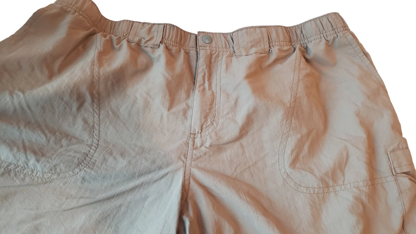 Columbia Mens Elastic Waist Outdoor Hiking Cargo Shorts Brown Sz XL