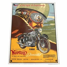 Norton Dominator Vintage Emaille Metall Poster
