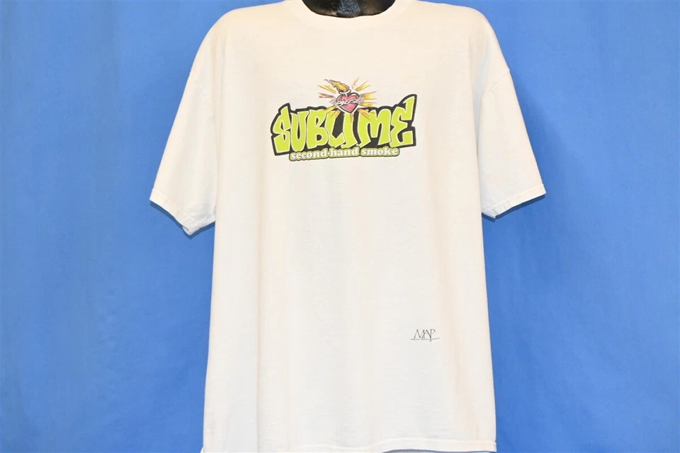 vtg 90s SUBLIME SECOND HAND SMOKE ALBUM CALI SKA PUNK ROCK BAND 1997 t-shirt XL - Image 2 of 4