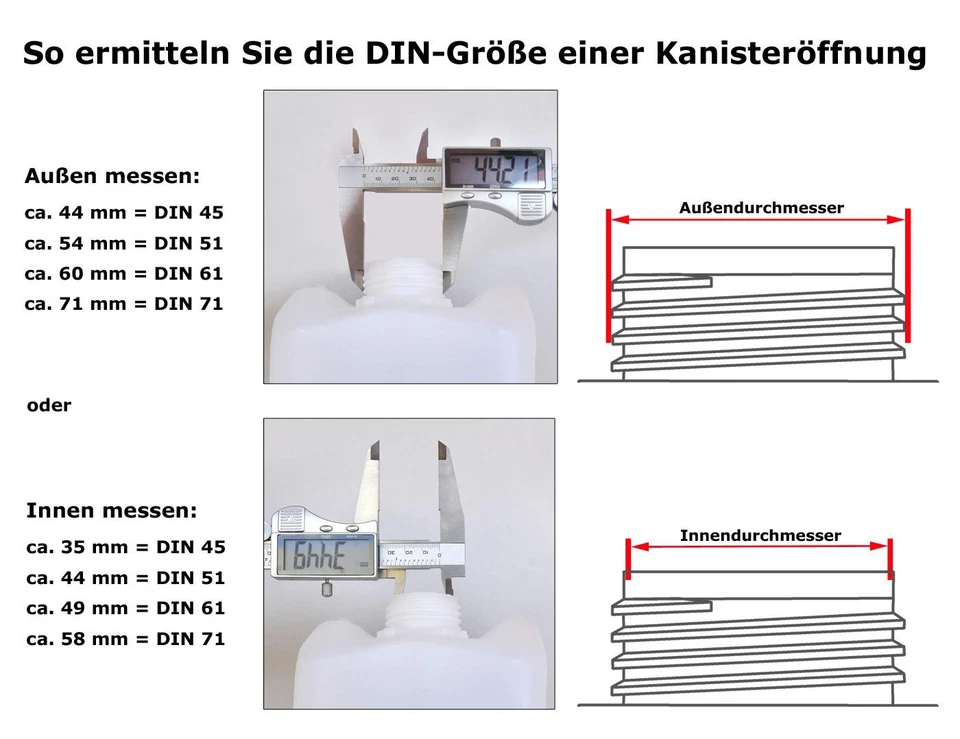 Zubehör für Kanister 3-60 Liter DIN 45 51 61 71 Ausgießer Hahn Deckel Abfüllhahn - Bild 2 von 3