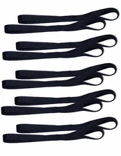 10 Pack 1"x18" Black Handlebar Motorcycle Soft Ties, 1,000 lbs WLL, Heavy Duty