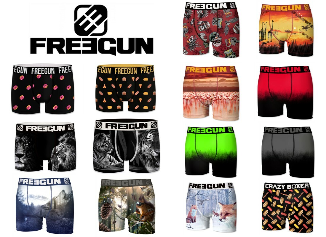 Restposten Freegun / Crazy Boxer 10 Stk Boxershorts  Zufallsmix aus 50 Motiven
