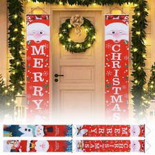 Merry Christmas Banner Flag Door Hanging Porch Sign Xmas Ornament Party Decor US