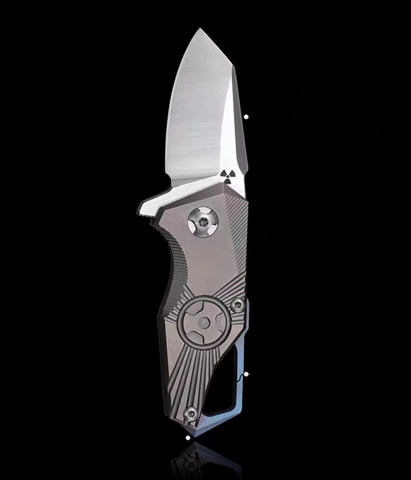 S35VN Powdered Steel Klappmesser EDC Mini Titanium Schlüsselanhänger - Bild 2 von 4
