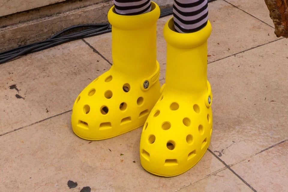 Crocs X MSCHF | US 10 Big Yellow Boots - Image 2 of 2