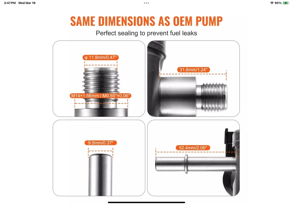 Bomba de combustible de alta presión de 2,4 L para GMC Buick Chevrolet Terrain 2010-2017 0,5 MPa Foto 4 de 4