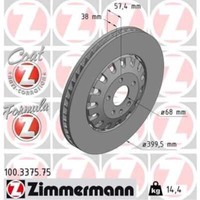 Zimmermann 2X Bremsscheibe Vorne Ø399.5 Mm BelüFtet FüR VW Touareg CR7 3.0 TDI