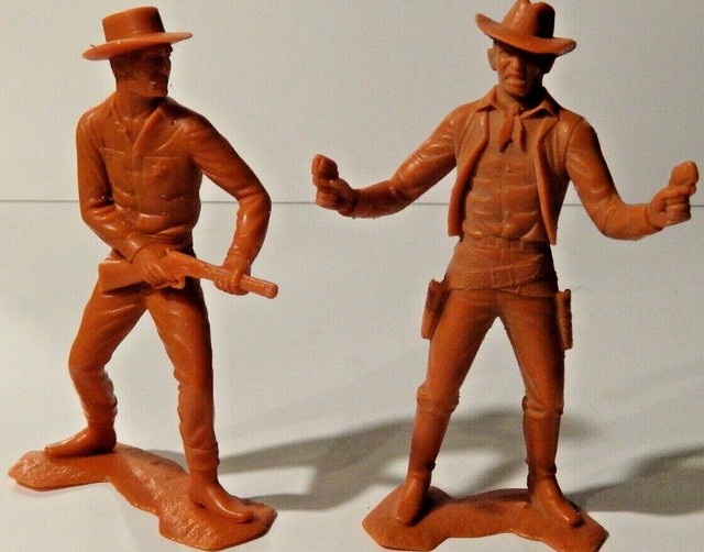 Vintage Marx Western Cowboy Figure 6" Plastic Lot of 2 eBay