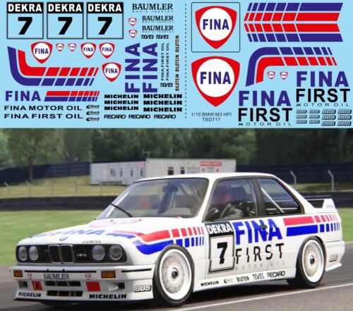 1/10 Fine Decals X RC BMW E30 M3 HPI DTM1992 TB Decal TBD717 - Picture 1 of 1