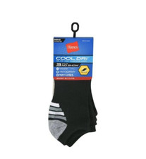 Hanes Men's No Show Socks 3-Pack Cool Dri Low Cut Ventilation Assorted sz 6-12