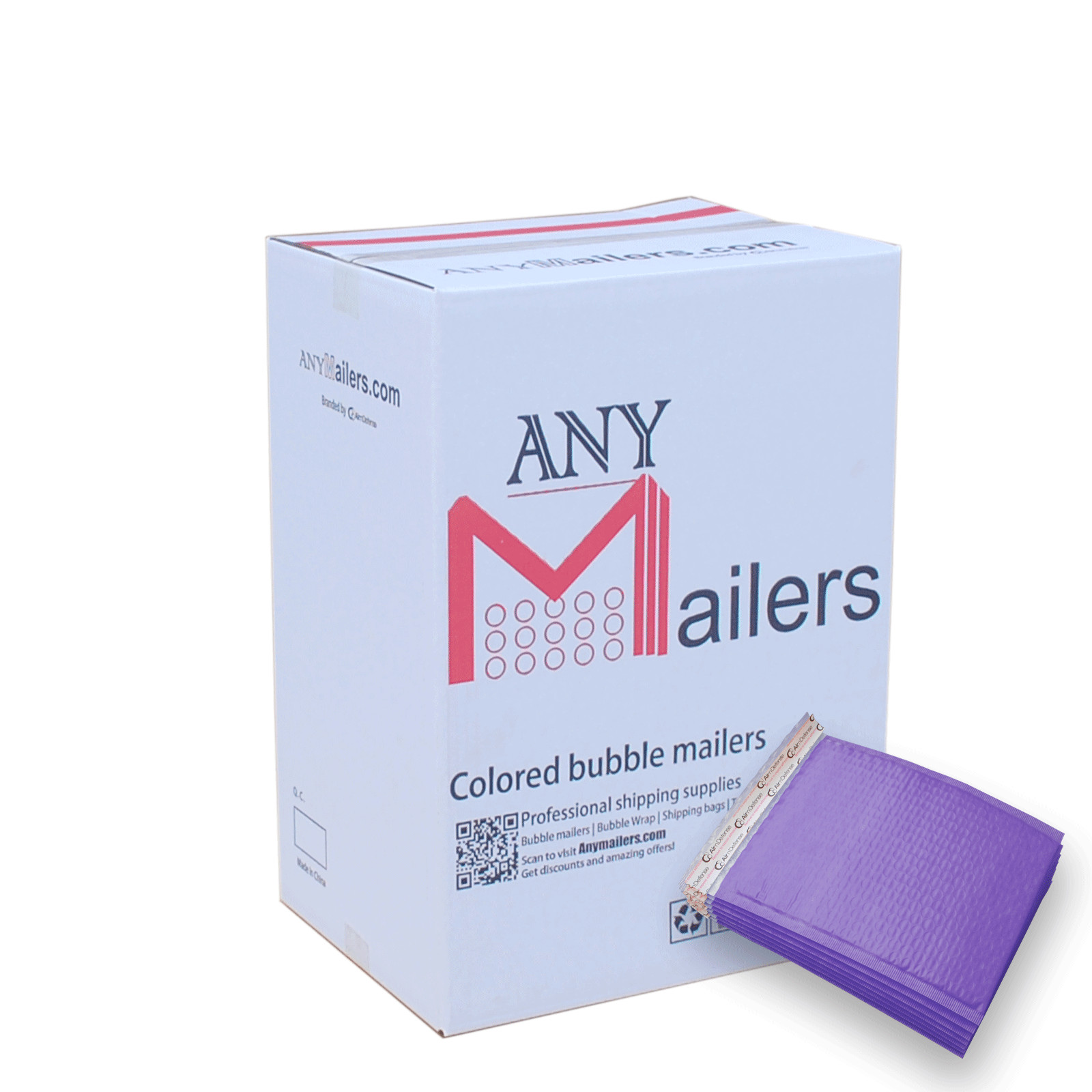 AirnDefense 100 #5 10.5X16" Purple Poly Bubble Mailers Shipping Padded Envelope