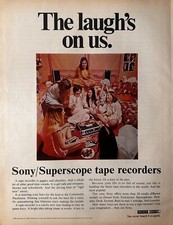 1969 Sony Superscope Tape Recorders Print Ad, Retro Electronics Memorabilia