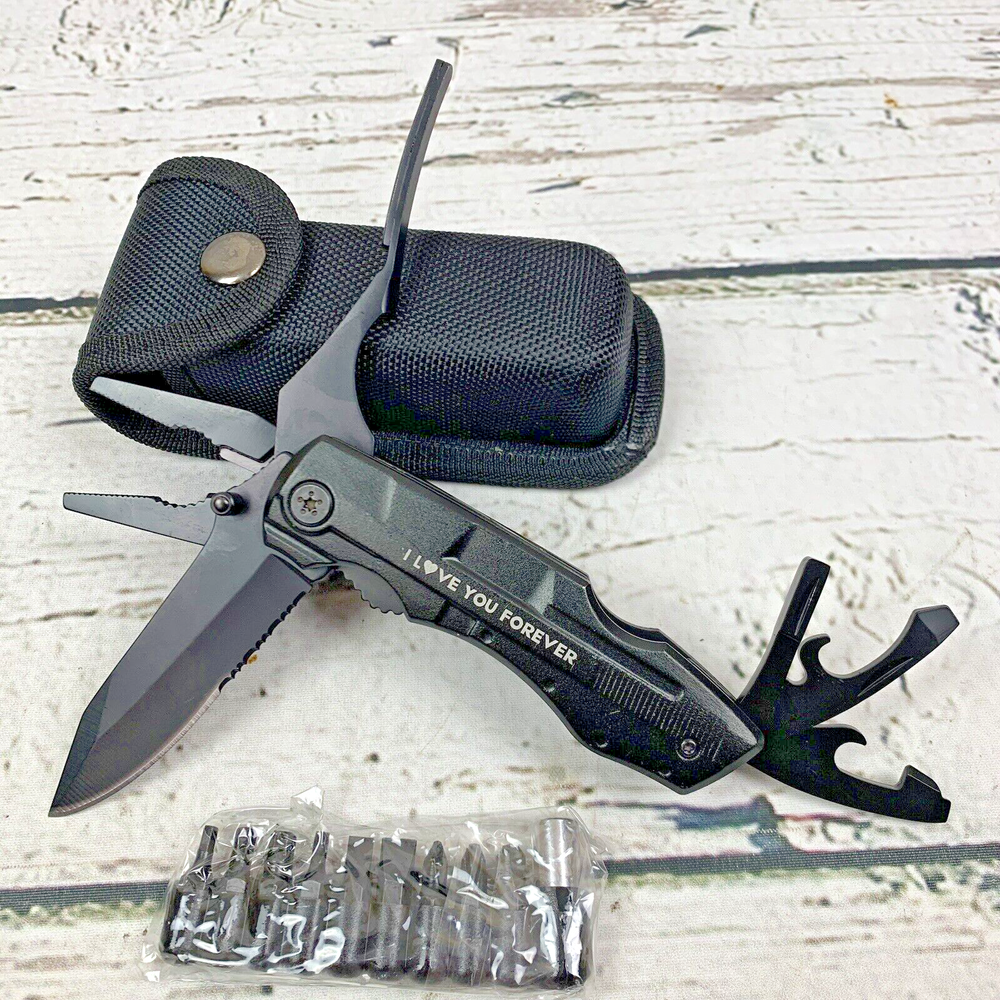 Multi tool - Knife Gift Set  "I love you forever" Never Used Has Bit Set Sheath
