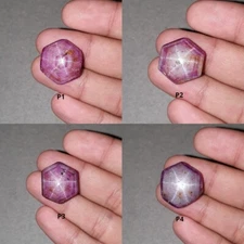36cts - 62.60cts Natural Johnson 6Ray Star Ruby Gemstone Cabochon Hexagon Shape