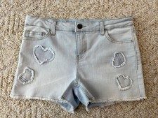 Cherokee Girls Stretch Adjustable Waist Denim Shorts sz X-Large  waist 32" 