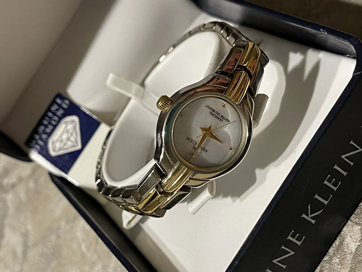 Anne Klein Swiss lady battery bracelet band mother of pearl face w/stone Anne Klein Diamond Swiss Women 12/7557 Luxury MOP Beads  main image 2