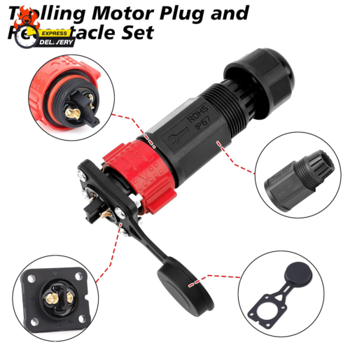 2 Pin 50Amp Trolling Motor Plug Receptacle Set,12V/24V/ 36V/48V Plug for Trollin - Picture 2 of 12