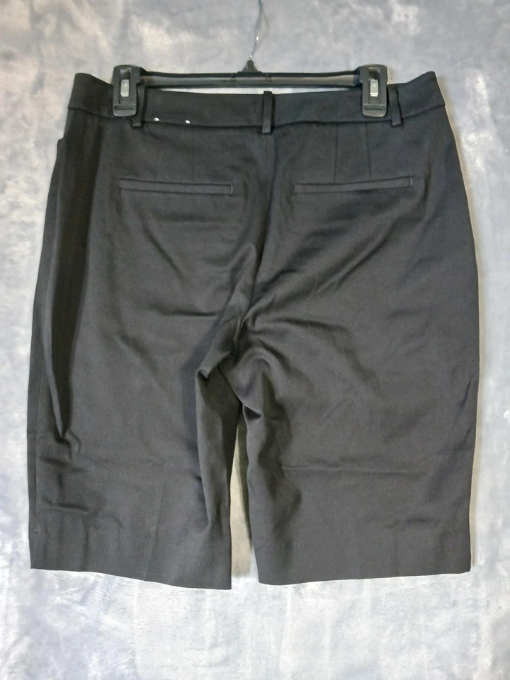 白宫黑色市场短裤女式 8 黑色百慕大高级双弹力办公室 — 第 2/4 张图片