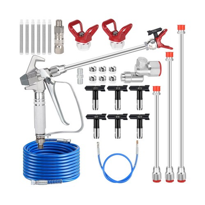 #ad 23 Pcs 3600PSI Paint Sprayer Gun Kitswith 50Ft High Pressure HoseExtension ... $102.11