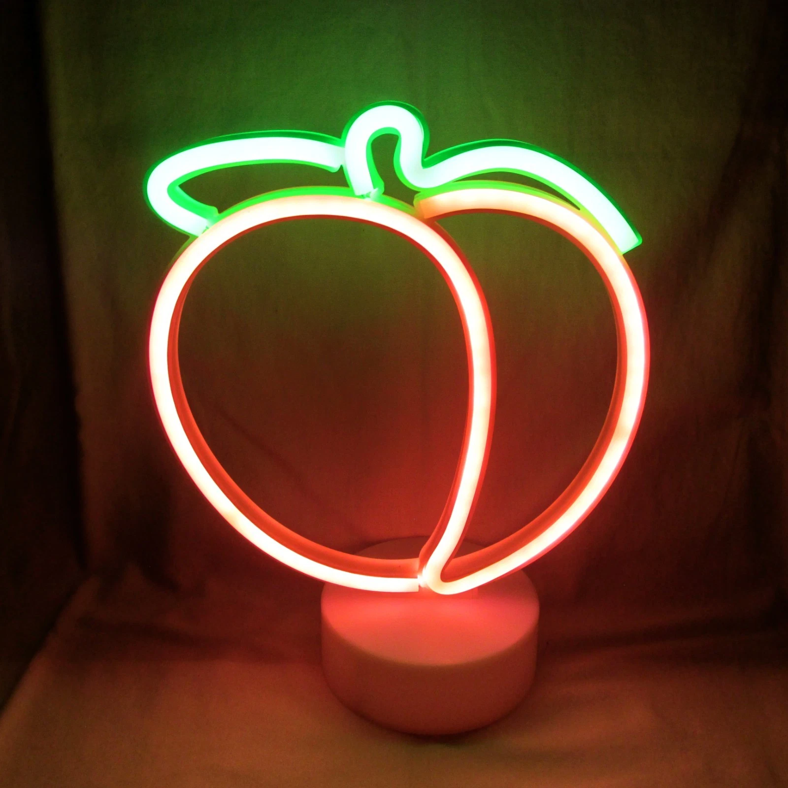 Peach LED Neon Sign Peach Light Fun Classroom Home Decor Battery Operated Fruit