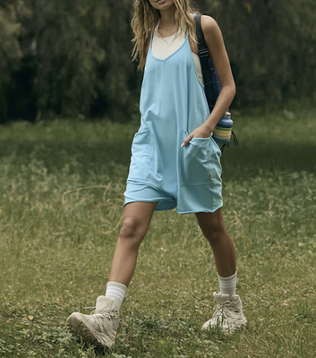 Free People - Movement - Blue - Hot Shot Romper Sz XL | eBay