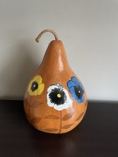 Vintage Jeff Smith IV Hand Painted Floral Gourd Signed/Dated. Large.