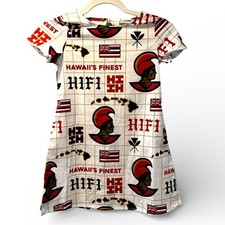 Hawaii’s Finest Ltd Edition 15 Yr Koa Aloha Keiki 5/6T Red White Toddler Dress