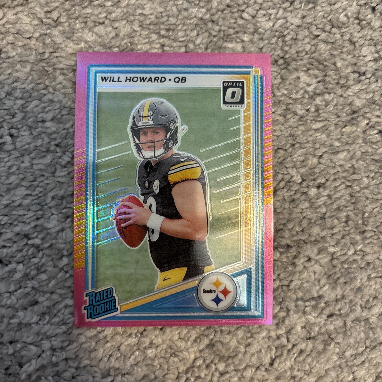 2025 Panini Donruss #309 Will Howard Optic Rated Rookies Preview Pink