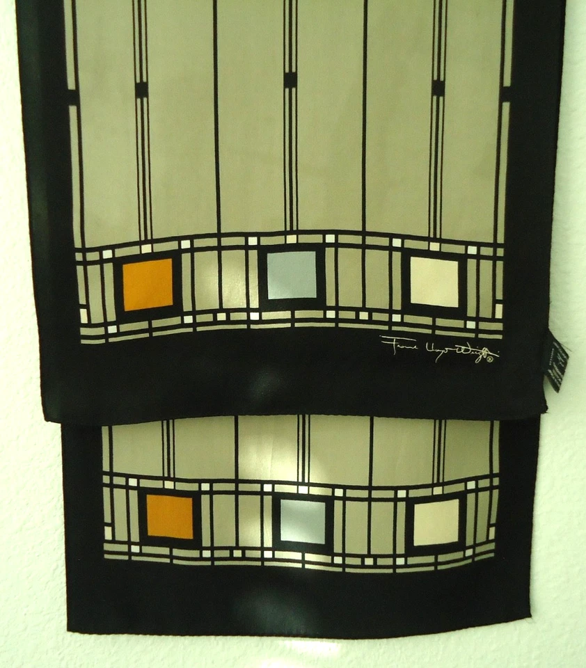 Bufanda Frank Lloyd Wright 100 % seda, exclusivo del Museo de Bellas Artes de San Francisco (1984) Foto 4 de 4