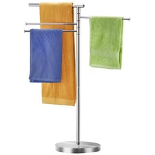 Freestanding Towel Rack, 40 Inch Tall Standing Large, Chrome-40''h
