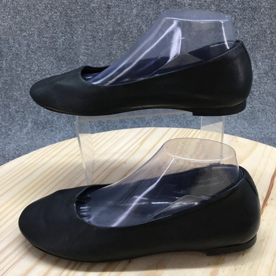 Zapatos Hush Puppies para mujer 9 W mocasines planos cuero negro informales punta redonda bajos Foto 2 de 4